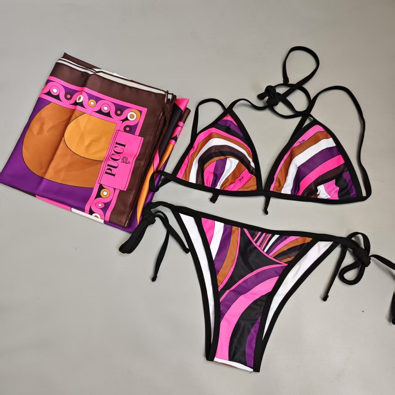 Fuchsia Pucci 3-Piece Bikini