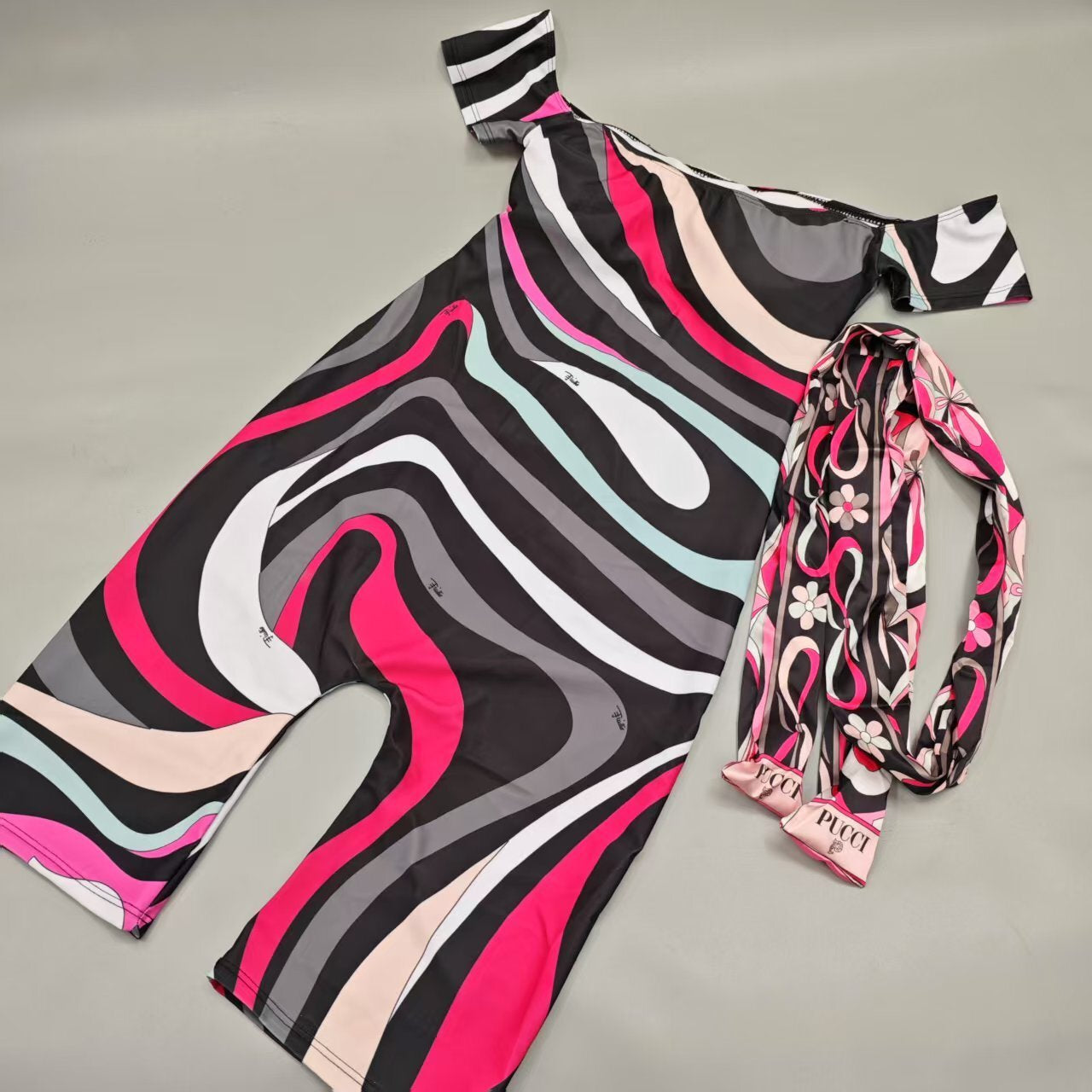 Pink Pucci Romper & Scarf
