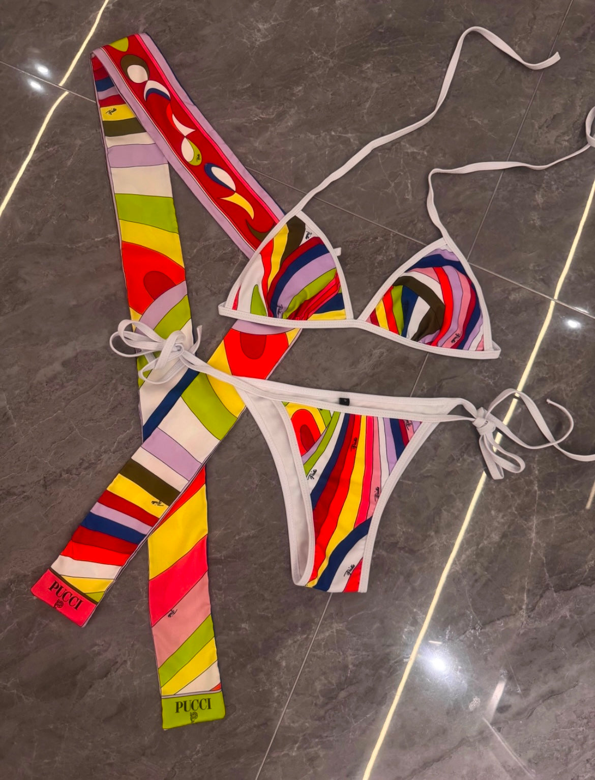 Wild Summer Pucci 3-Piece Bikini w/head wrap