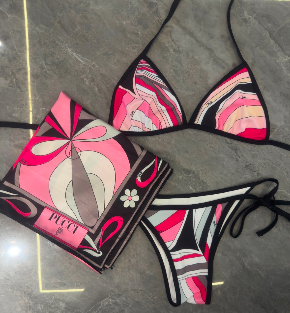 Pink Pucci 3-Piece Bikini