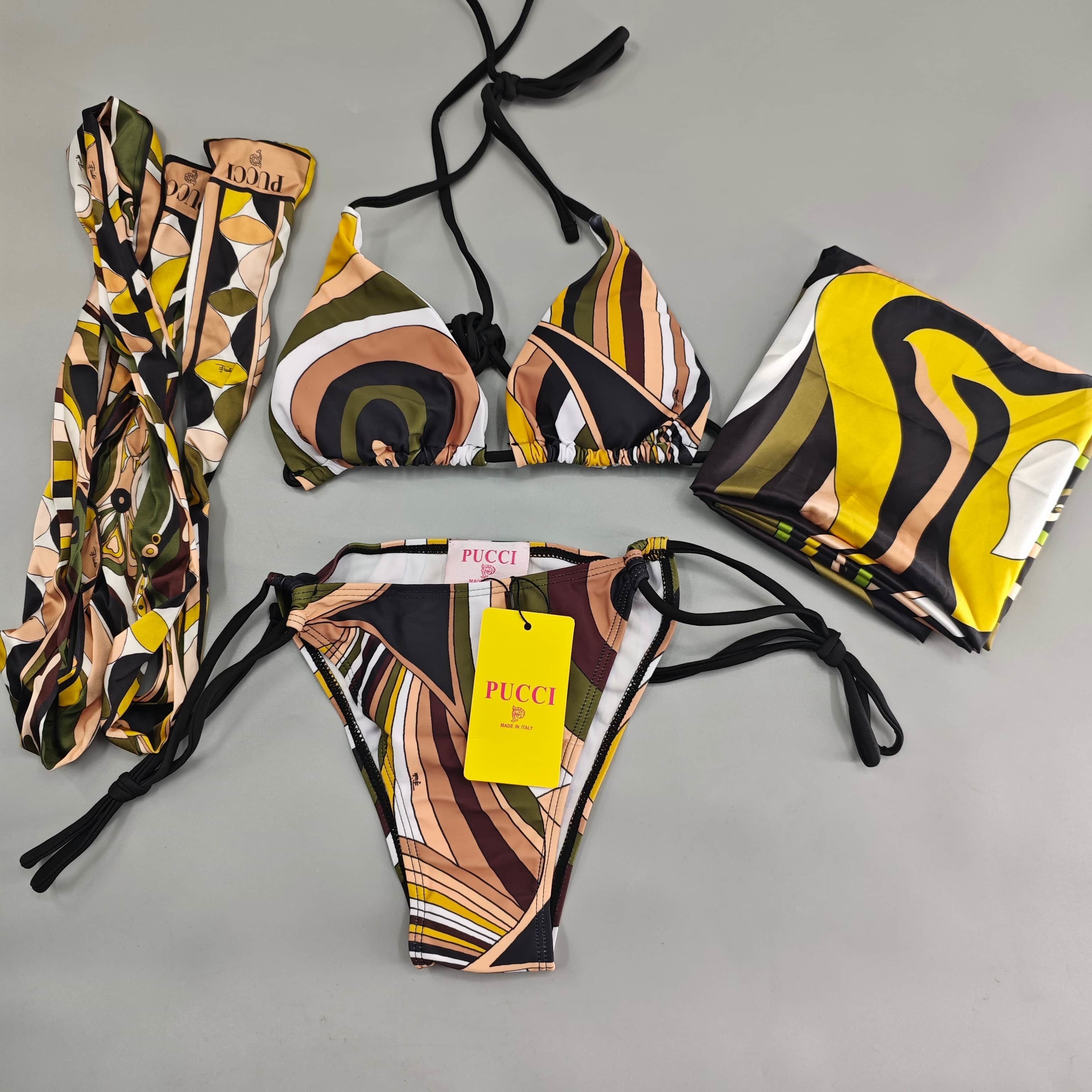 Yellow Pucci 3-Piece Bikini